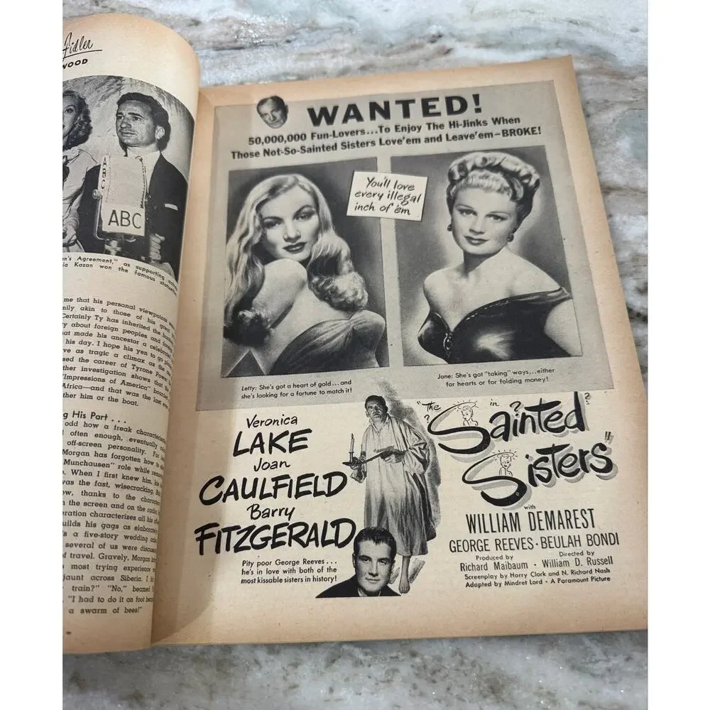 Vtg Screen Stories Magazine June 1948 Deanna Durbin Ads Movies +